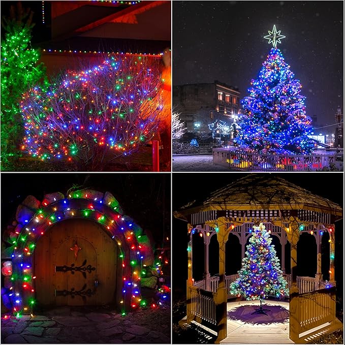 LAMPHOME 33ft Easter Lights,Christmas Decorative Mini Lights, 100 LED Green Wire Fairy Starry String Lights Plug in, 11 Modes for Indoor Outdoor Xmas Tree Wedding Easter Party Decoration (Multicolor)