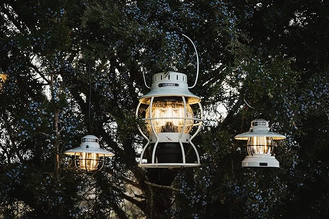 Barebones Edison Pendant Light – Vintage White, Vintage Rustic USB LED Hanging Light for Outdoor and Indoor Use – Adjustable Height String Lantern with Warm Edison Bulb Glow for Patio, Home, or Garden