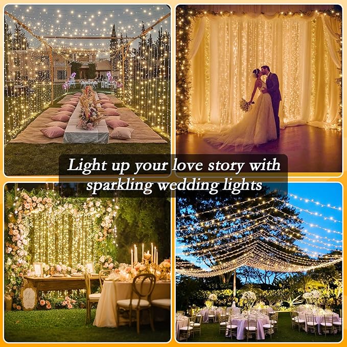 132FT 400 LED Christmas Tree Lights, Bright Warm White Outdoor Christmas String Lights for House, Fairy Lights with 8 Modes, Waterproof & Durable Indoor Outdoor Decor, Timer Included