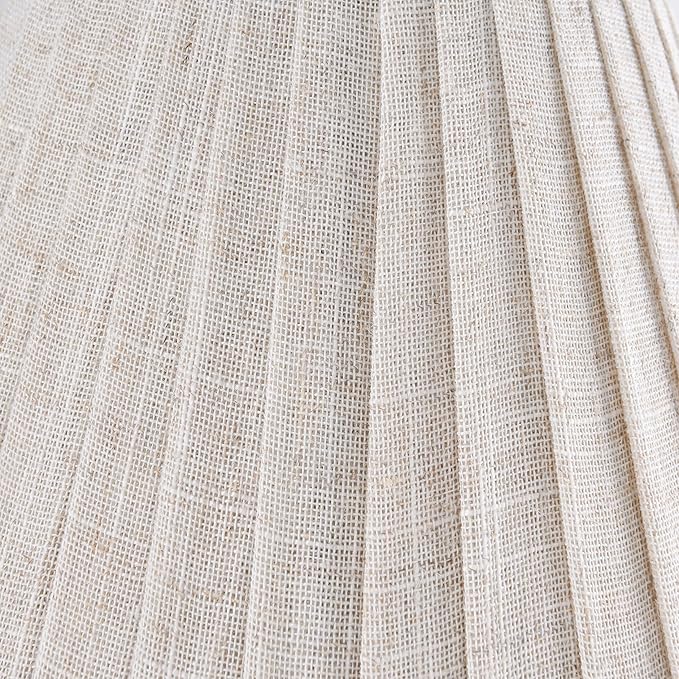 GO&SO 5"x9"x6.4" (Spider) Small Beige Oatmeal Linen Lampshades for Table Lamps, Wall Lamps-Bedside, with Pleated Modern Rustic Bell Lamp Shades Bedroom, Living Room- Natural Fabric (2 Pack)