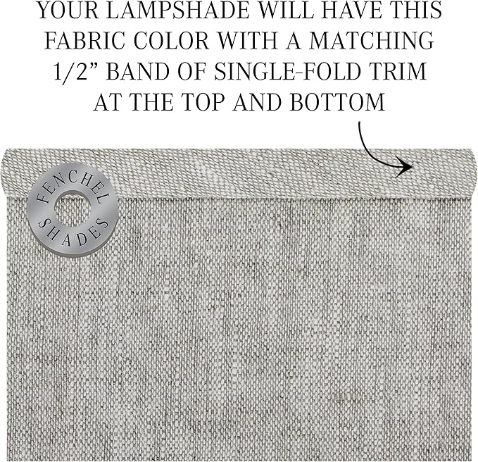 FenchelShades.com Lampshade 9" Top Diameter x 16" Bottom Diameter x 15" Slant Height with Washer (Spider) Attachment for Lamps with a Harp (Designer Linen Oatmeal)