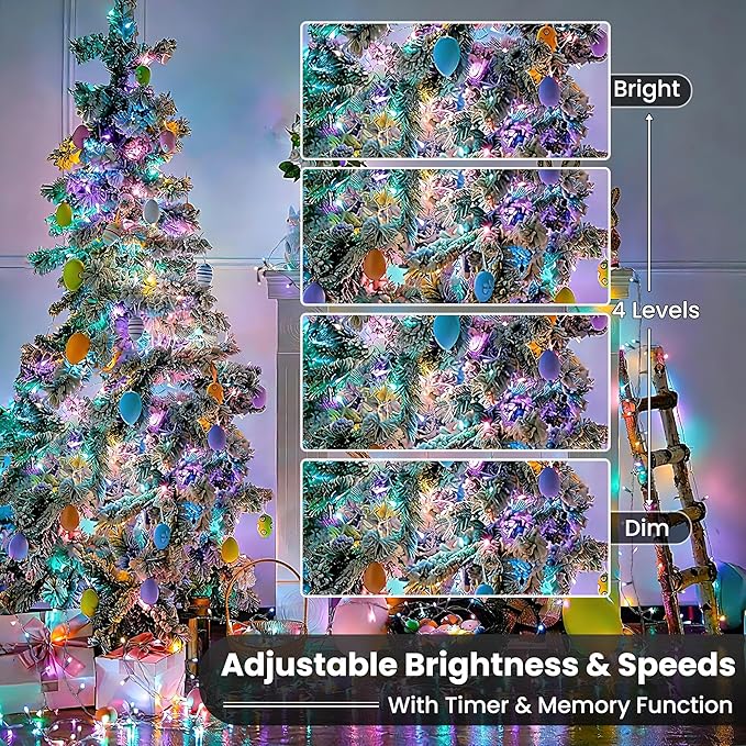 Toodour Easter Lights RGB String Lights, 115ft 350 LED Color Changing String Light with Remote & Timer, Waterproof Pastel Lights for Home Yard New Year Party Indoor Outdoor Easter Decorations