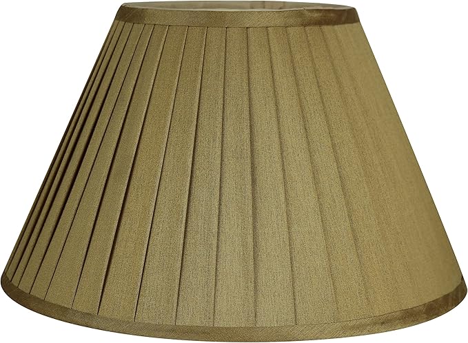Urbanest Softback Side Pleat Lampshade, Faux Silk, 7-inch by 14-inch by 9-inch, Gold, Spider Washer Fitter