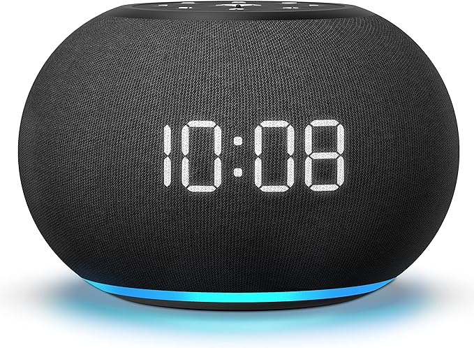 Reacher Auto-Dimmable Alarm Clock Sound Machine with Night Light, 20 Soothing Sounds, LED Digital Display, Sleep Timer, Adjustable Volume, Small White Noise Maker for Office, Travel