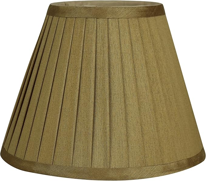 Urbanest Softback Side Pleat Lampshade, Faux Silk, 5-inch by 9-inch by 7-inch, Gold, Spider Washer Fitter