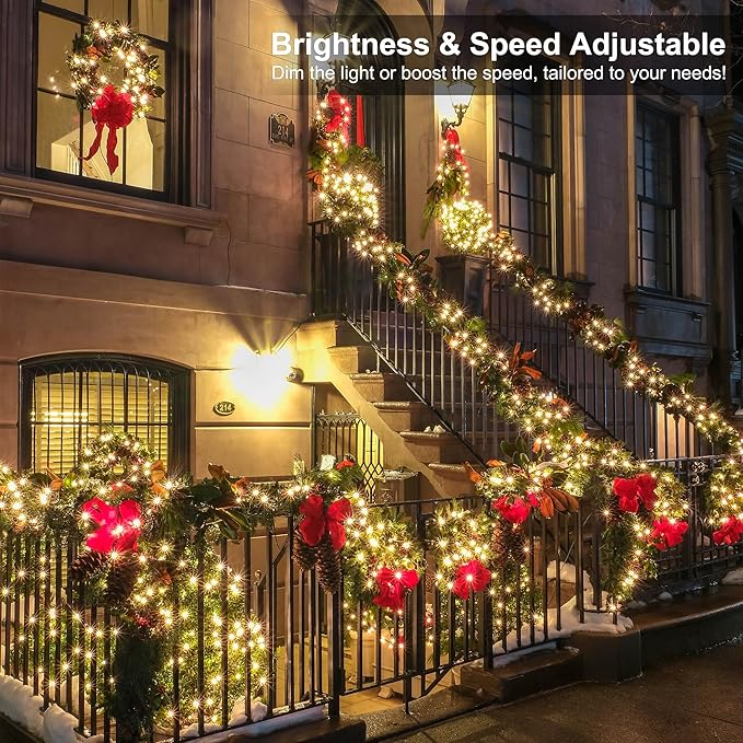 BrizLabs RGB + Warm White Christmas Lights, 98.5FT 300 LED Color Changing String Lights with Remote, Dimmable Twinkle Mini Fairy Light for Indoor Outdoor St Patrick's Day Xmas Halloween Tree Decor