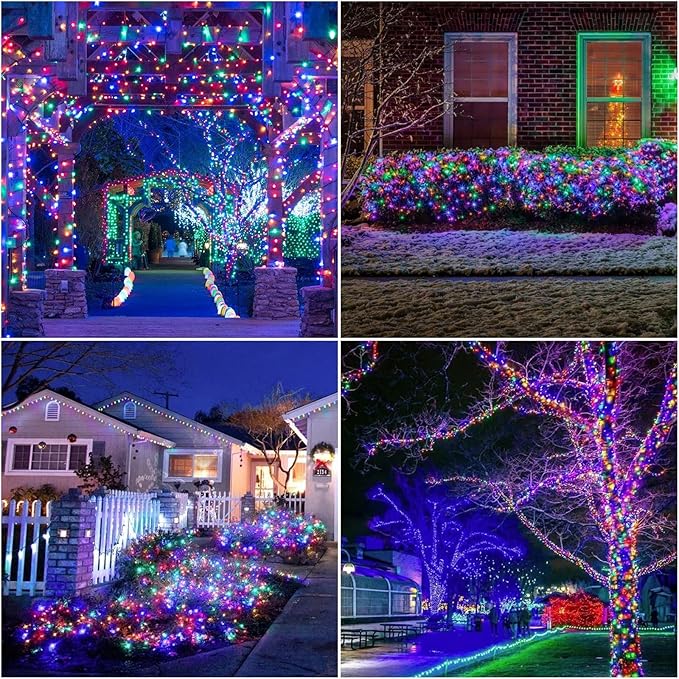 LAMPHOME 165ft Pastel Easter Lights String, Christmas Mini Light,500 LED with 16 Light Modes, Fairy Lights Plug in for Outdoor Xmas Trees Garland Wreath Holiday Decorations (7colors Multicolor)