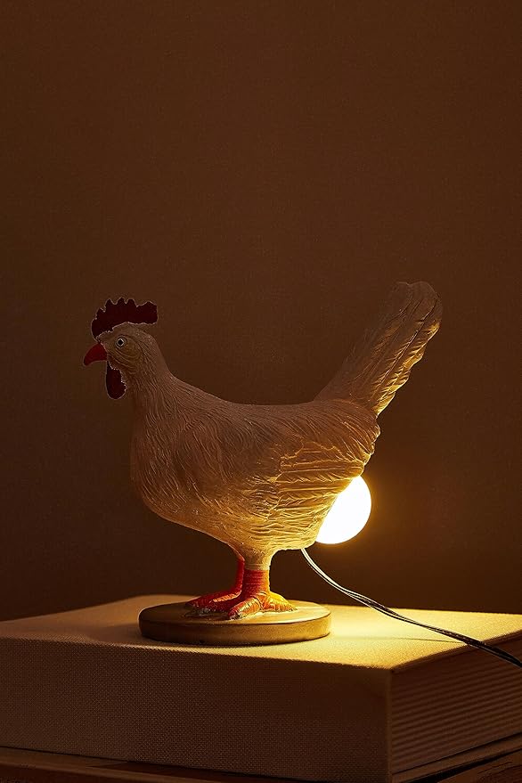 Upgraded Chicken Egg Lamp, 3D Resin Chicken Night Light with USB, Lifelike LED Egg Lamp with Color Gift Box, Easter Birthday Gift for Friends (C)