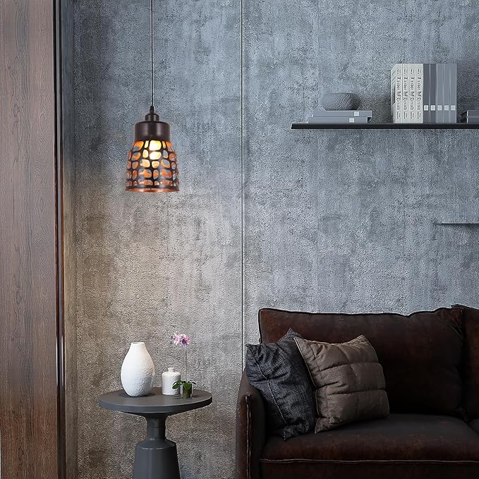 Pendant Light Industrial Vintage Pendant Lamp Retro Farmhouse Ceiling Hanging Light Fixture Black Metal Creative Geometric Diamond Shade Pendant Lighting for Kitchen Island