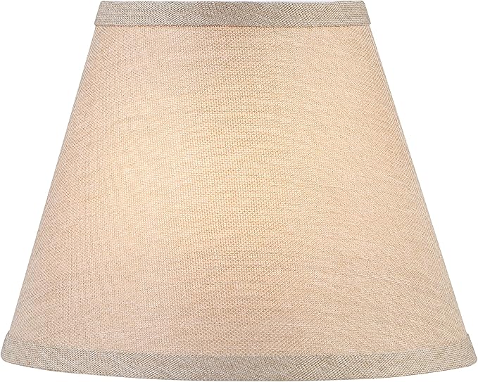 Aspen Creative 56028, Empire Uno Lamp Shade in Medium Brown Burlap Textured Fabric, 5" Top x 9" Bottom x 7" Slant Height, Slip UNO 33mm