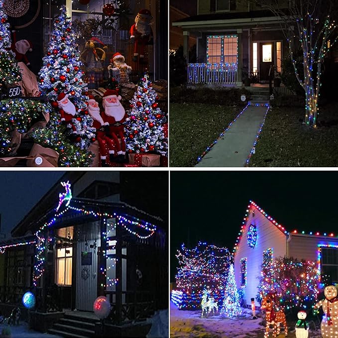 2 Pack Solar Fairy Lights - 33ft 100L Multicolor Twinkle Lights with 8 Modes, Firefly String Copper Wire, for Christmas, Bedroom, Patio, Wedding, Party