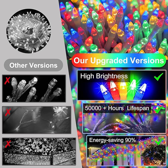 504 LED Fairy lights for Bedroom, 50ft Christmas Window Lights with 112 Drops 12 Modes, Dimmable Curtain Lights, String Lights Indoor Outdoor for Holiday Wedding Party Home Decorations, Multicolor