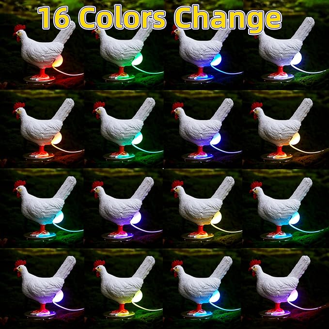 Chicken Lamp, 3D Resin Hen Laying Egg with Color Gift Box, Lifelike LED Egg - Funny Easter Christmas Birthday Gift