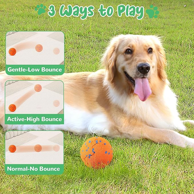 Smart Interactive Dog Toys,Vibrating Dog Ball,Pet Bounce Ball for Dogs (Small & Large),Chew-Proof Shell,Automatic Moving/Bouncing/Rotating, E-TPU Material,Ip68 Waterproof