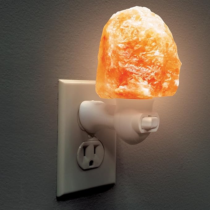 Himalayan Rock Salt Lamp Night Light Natural Hand Carved Pure Authentic Pink Salt Crystals from Pakistan use in Bedroom Family Room Hallway Office by My Perfect Nights