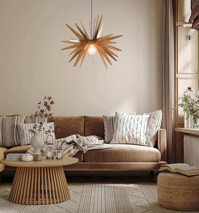 Explosion Wood Pendant Light | Mid Century Modern Chandelier | Hanging Lamp | Wood Chandelier Lighting | Modern Light Fixture | Modern Pendant Light