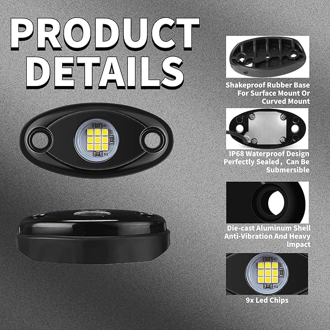 Purple Pink Rock Light 24pods 6000k Pure Purple Led Rocks Lights kit Ip68 Waterproof 47inch Extension Wires for ATV Rv Utv SUV Offroad Pickup Trucks Golf Boat Cars Fender Underglow Lighting
