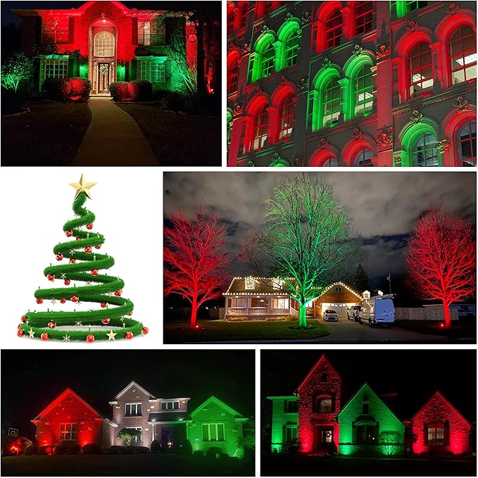 ALIDE LED Bulbs, 7W MR16, Red Green, 38 Deg, 6 Pack Mix, Replace 50W-75W Halogen, Low Voltage AC/DC12V, GU5.3 Base, for Christmas Holiday Decoration, Outdoor Landscape Lighting