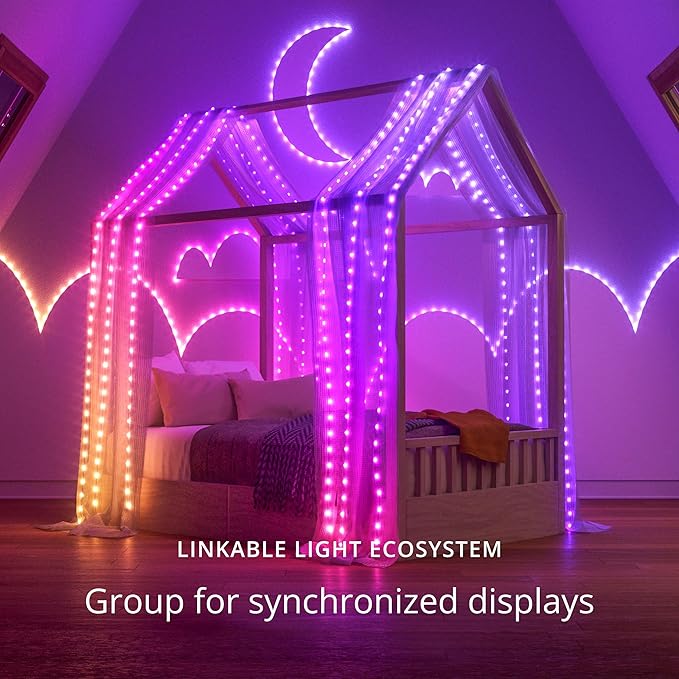 Twinkly Candies App-Controlled Heart-Shaped USB-C LED Light String w/ 100 RGB (16 Mil. Colors) 6 M/19.7 FT. Clear Wire. USB-C Adapter Not Included