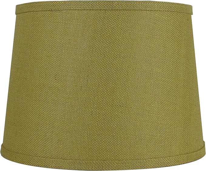 Urbanest French Drum Burlap Lampshade, 12-inch by 14-inch by 10-inch, Mustard Yellow