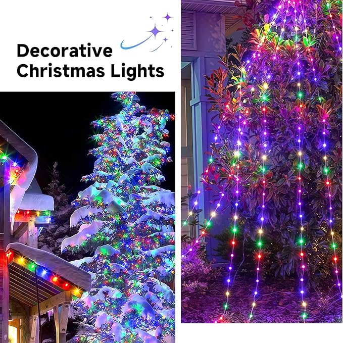 Mlambert 1050 LED Christmas Lights 344FT, Outdoor Waterproof Dimmable Fairy Lights with Remote, 8 Modes Indoor Lighting for Holiday Décor, Multicolor