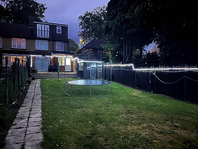Lighting EVER 33ft 240 LED Outdoor Rope Lights Cool White 6000K, 24 V Connectable, Waterproof Clear Tube String Lights for Deck Railing, Patio Ground, Garden, Yard Lawn, Flower Bed Landscape, Camping