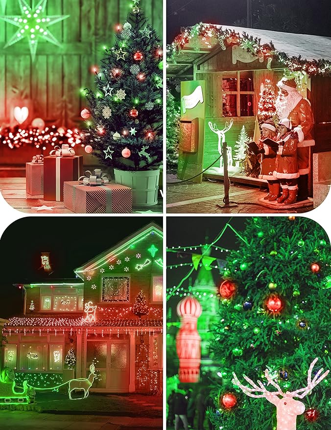Red Light Bulbs Green Light Bulbs [4 Pack] - A19 LED Red and Green Bulbs 9W (60W Equivalent) - E26 Base Colored Light Bulb for Christmas Party Porch Decor