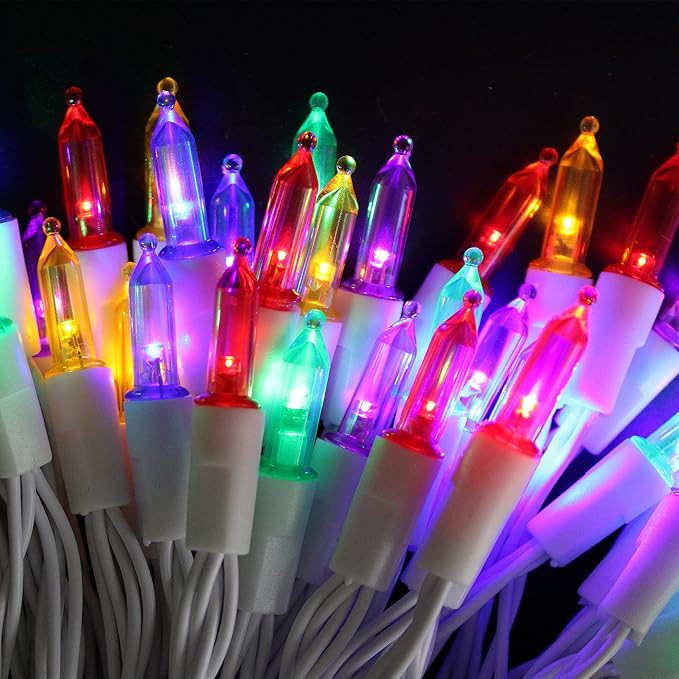 Mini Christmas Lights Battery Operated 33FT 100 LED White Wire String Lights with Remote Timer 8 Modes for Indoor Outdoor Tree Wreath Wedding Patio Decor, Multicolor