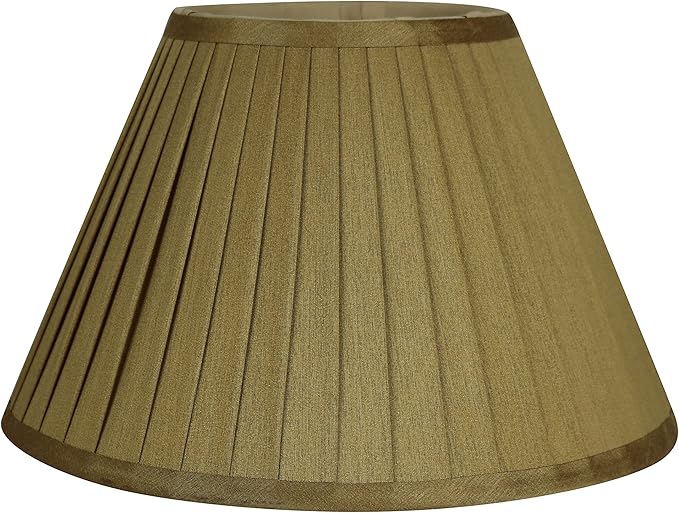 Urbanest Softback Side Pleat Lampshade, Faux Silk, 6-inch by 12-inch by 8-inch, Gold, Spider Washer Fitter