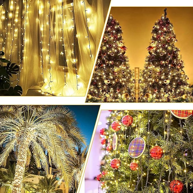 QUWIN Outdoor Christmas String Lights, 180Ft 500 LED UL Certified 11 Lighting Modes, Indoor & Outside Christmas Tree Lights for Christmas Tree, Patio, Holidays, Party ﻿
