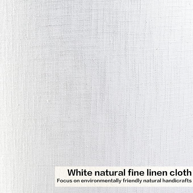 GO&SO White Texture Lamp Shades Set of 2,Small Barrel Lampshade for Table and Small Floor Lamp, 5.5'' Top x 10'' Bottom x 7.2'' Height, Natural Linen Handcrafted, Spider Fitting,2 Pack,Easy Assembly