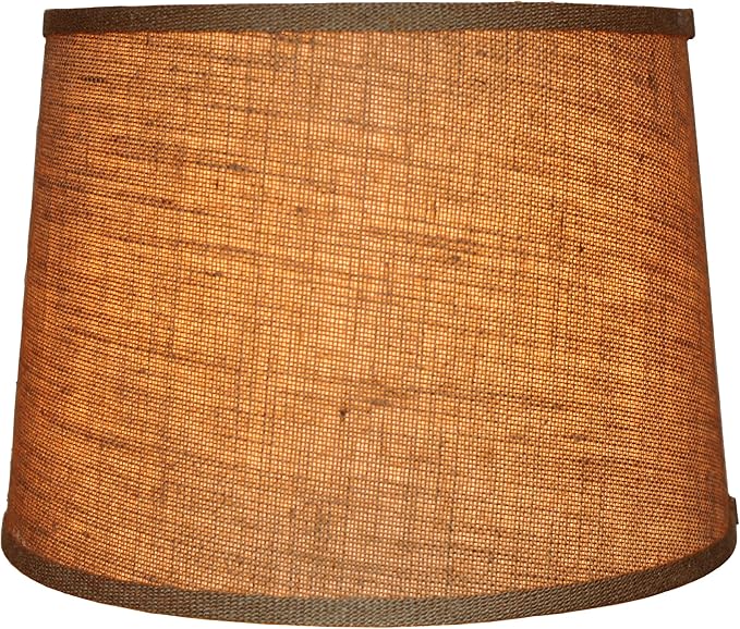 Urbanest French Drum Burlap Lampshade, 14-inch by 16-inch by 11-inch, Natural