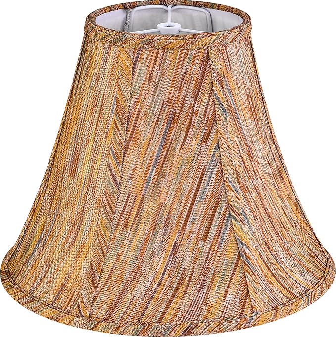 GO&SO Set of 1 Burgundy Vertical Stripe Fabric Bell Lamp Shades 6" Top x 13" Bottom x 10.6" High (Spider) - Handcrafted Medium Lamp Shades for Table & Bedside Lamps Replacement