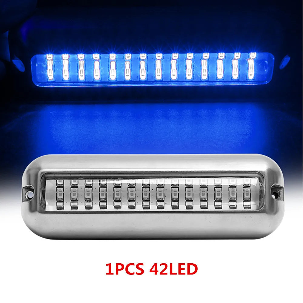 27/42 LED Underwater Lights For Boats LED Boat Running Light Marine Navigation Light Waterproof Yacht Cabin Deck Lamp Blue White