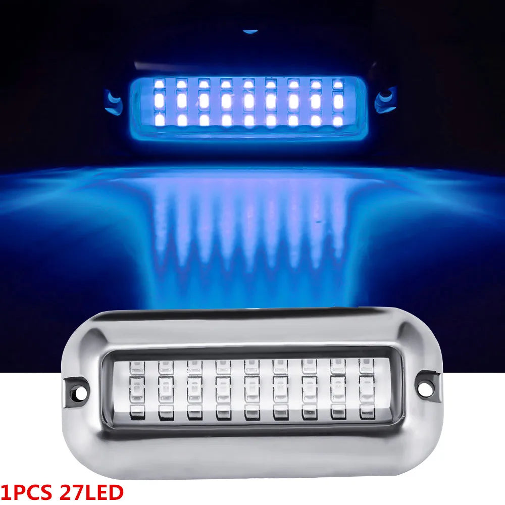 27/42 LED Underwater Lights For Boats LED Boat Running Light Marine Navigation Light Waterproof Yacht Cabin Deck Lamp Blue White