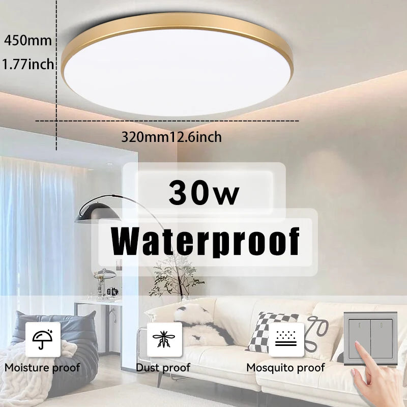 Waterproof Bathroom Light ceiling lamps Led Kitchen Ceiling Lights 30W 40W Led Ceiling Lamp For Living Room Balcony Toilet 220V