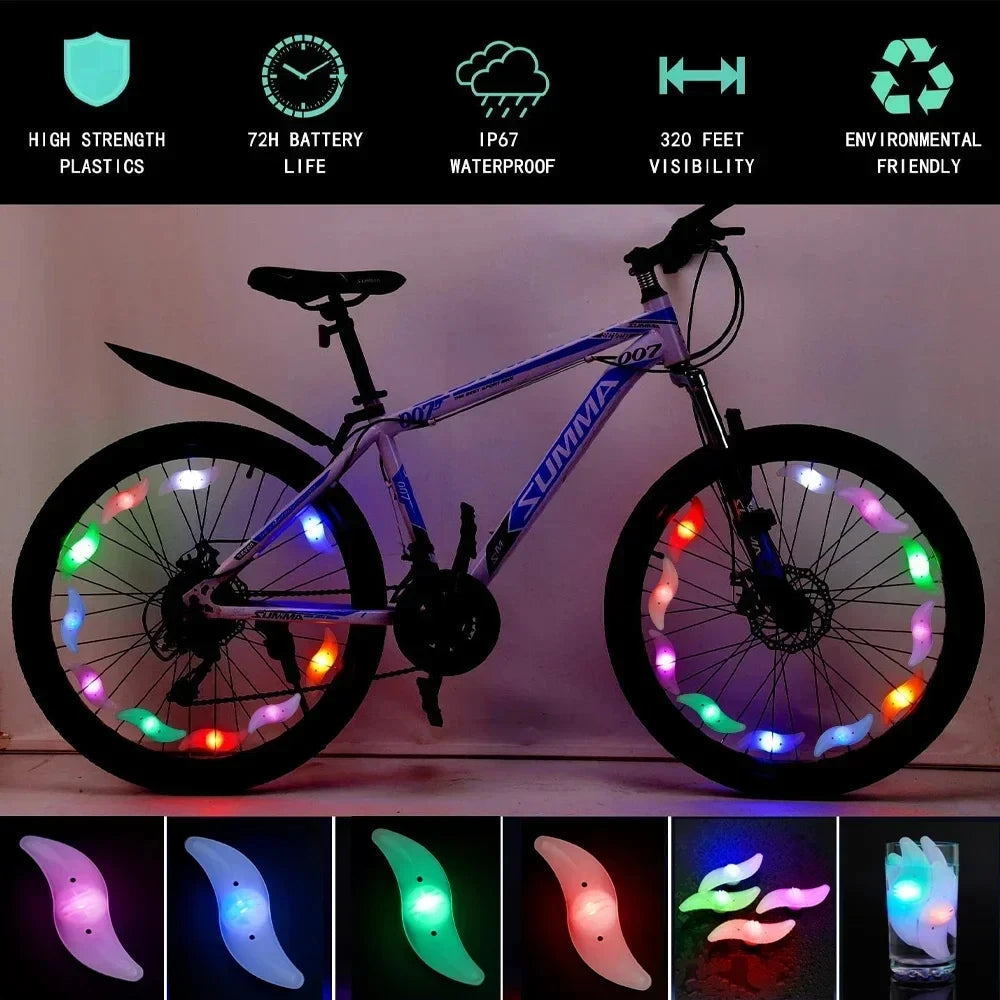 Bike Wheel Spoke Light Tire Lights 3 Modes LED Waterproof Bike Safety Warning Easy To Install Bicycle Accessories