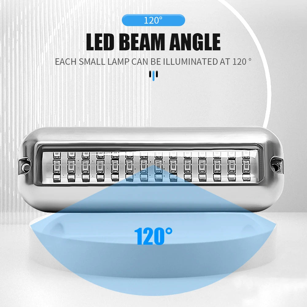 27/42 LED Underwater Lights For Boats LED Boat Running Light Marine Navigation Light Waterproof Yacht Cabin Deck Lamp Blue White