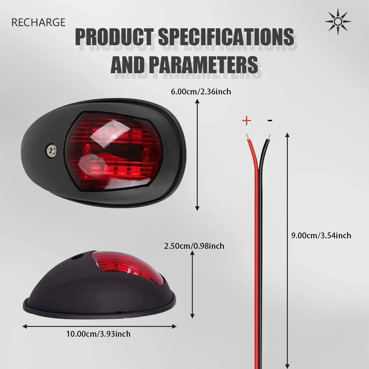 2Pcs LED Navigation Lights For Boats 12V 24V Boat Position Lights Marine Lights Waterproof Boat Lamp Red Green