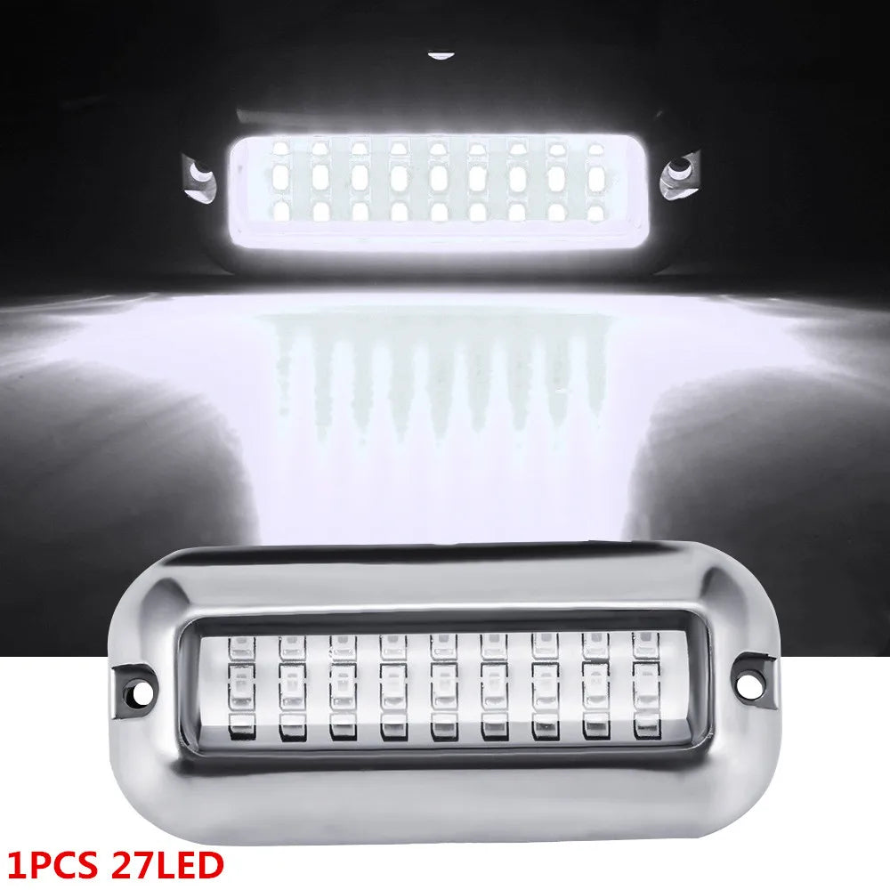 27/42 LED Underwater Lights For Boats LED Boat Running Light Marine Navigation Light Waterproof Yacht Cabin Deck Lamp Blue White