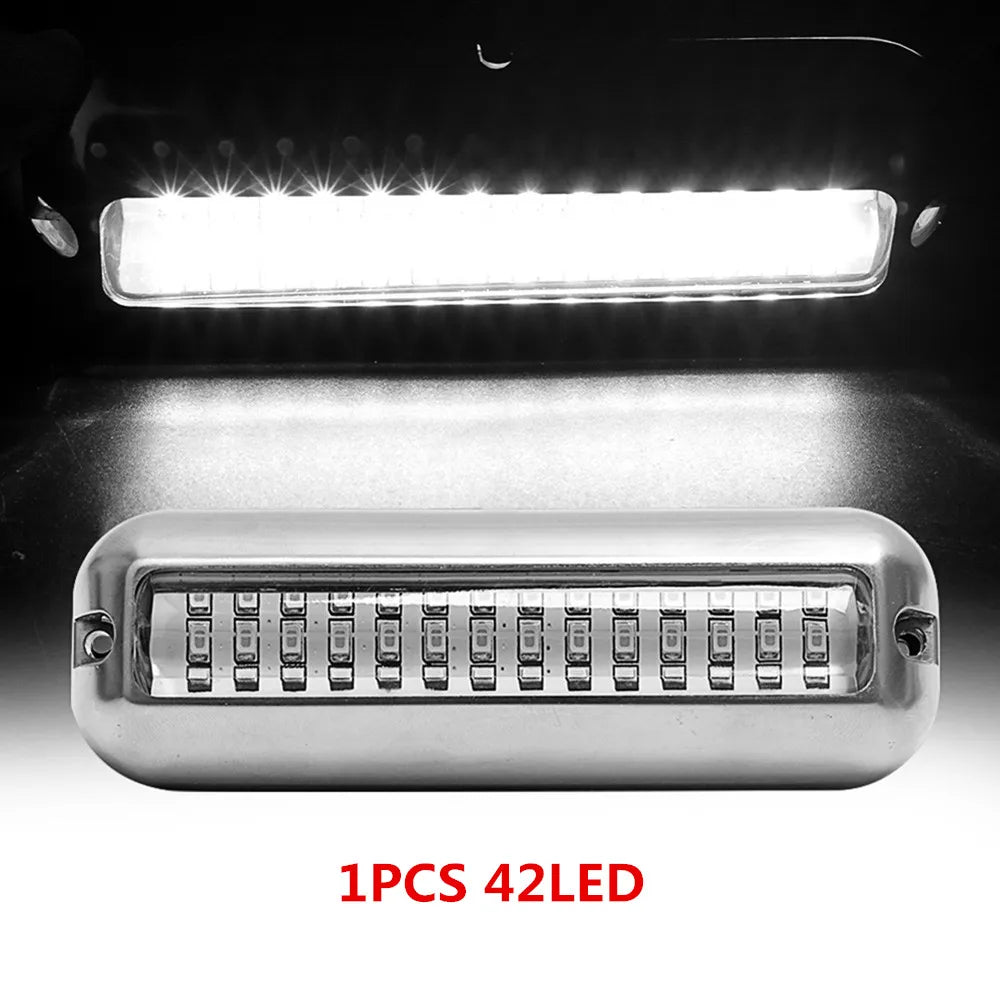 27/42 LED Underwater Lights For Boats LED Boat Running Light Marine Navigation Light Waterproof Yacht Cabin Deck Lamp Blue White