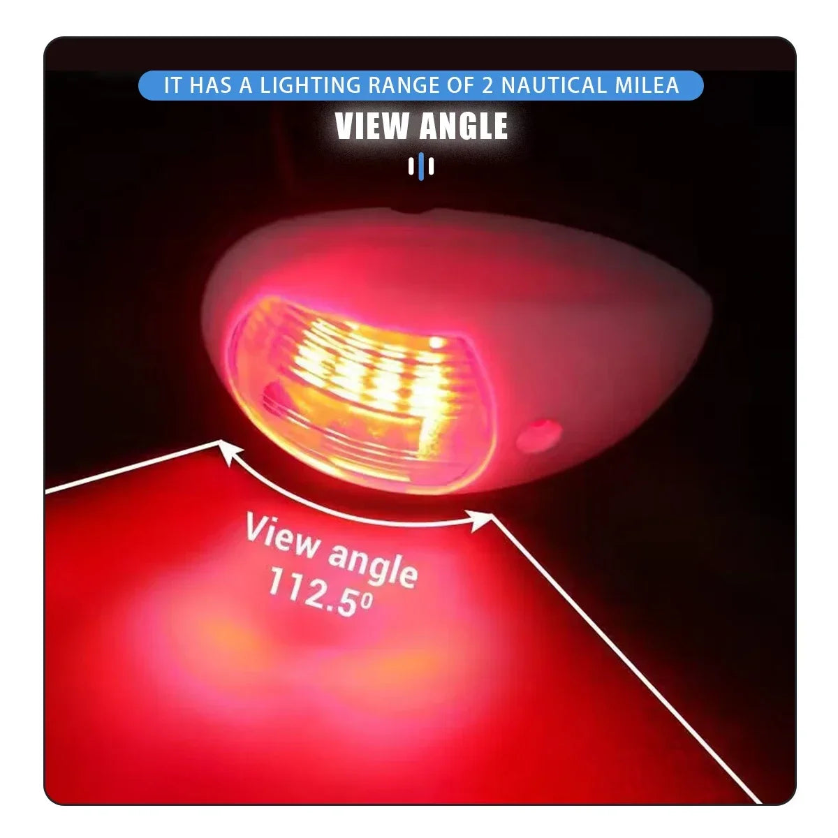 2Pcs LED Navigation Lights For Boats 12V 24V Boat Position Lights Marine Lights Waterproof Boat Lamp Red Green