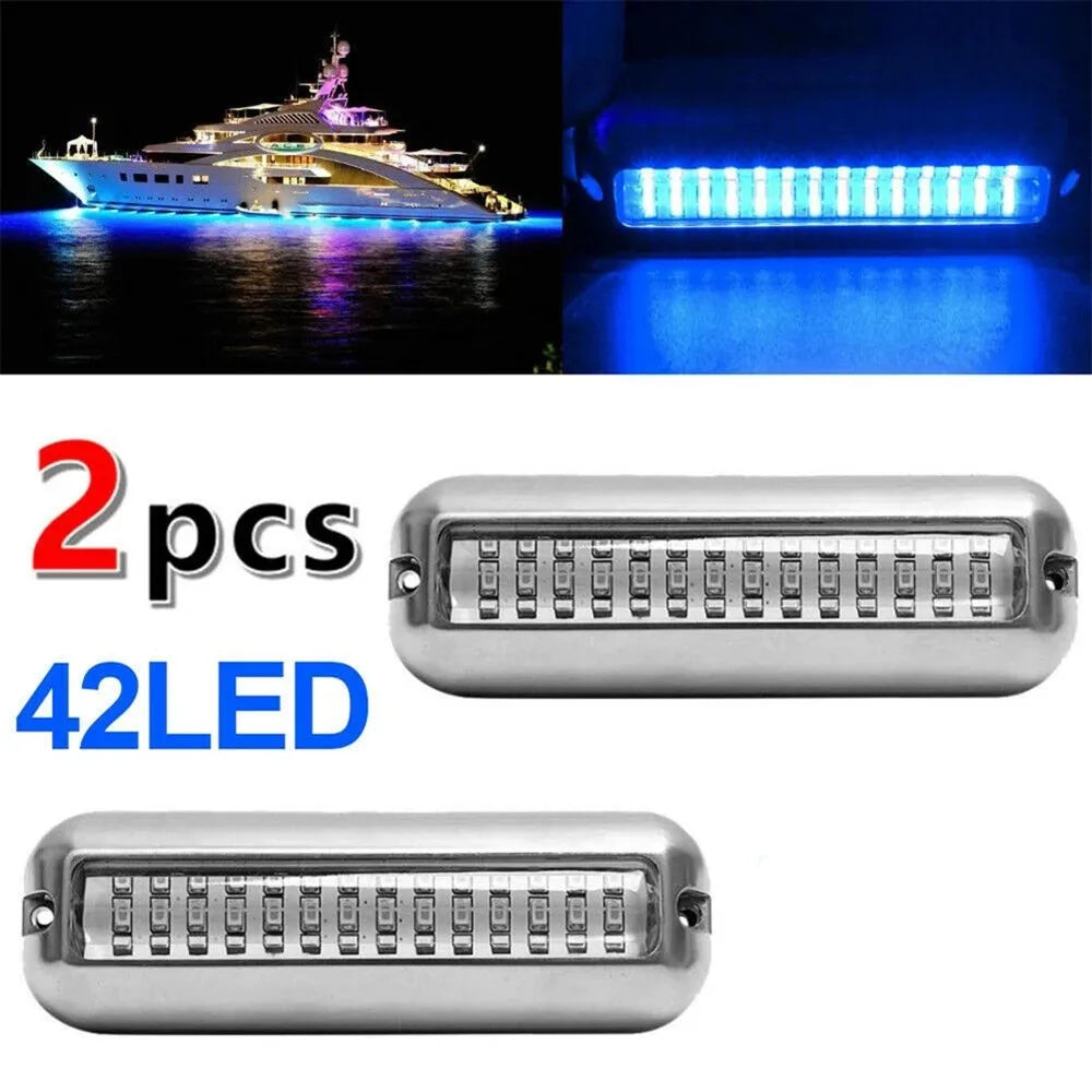 27/42 LED Underwater Lights For Boats LED Boat Running Light Marine Navigation Light Waterproof Yacht Cabin Deck Lamp Blue White