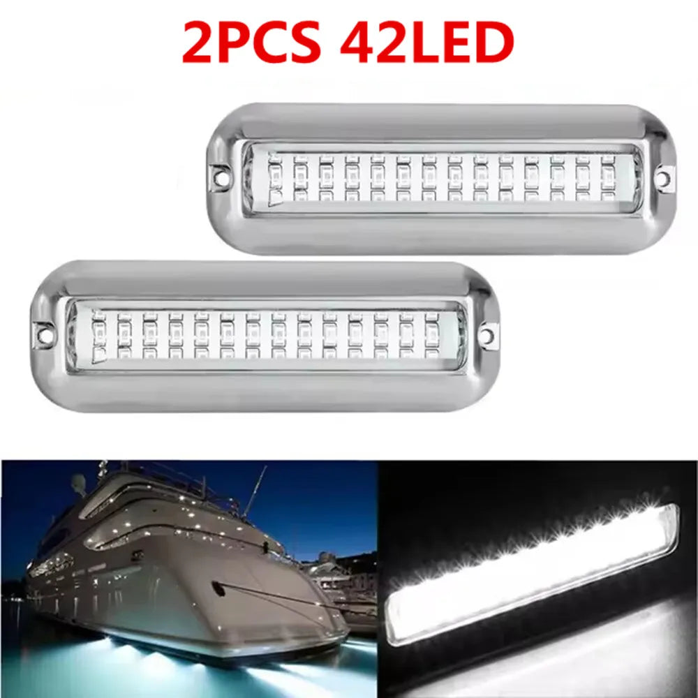 27/42 LED Underwater Lights For Boats LED Boat Running Light Marine Navigation Light Waterproof Yacht Cabin Deck Lamp Blue White
