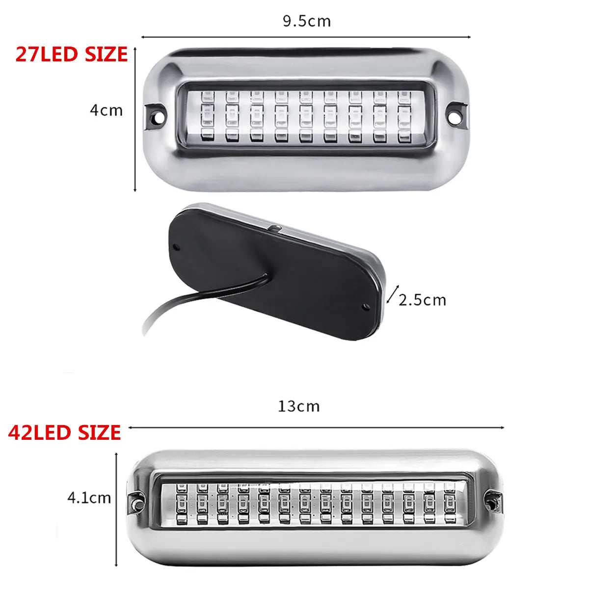 27/42 LED Underwater Lights For Boats LED Boat Running Light Marine Navigation Light Waterproof Yacht Cabin Deck Lamp Blue White